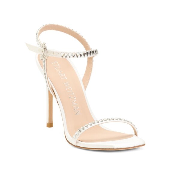 STUART WEITZMAN White Made In Spain Gemcut 100 Sandals - Picture 1 of 2